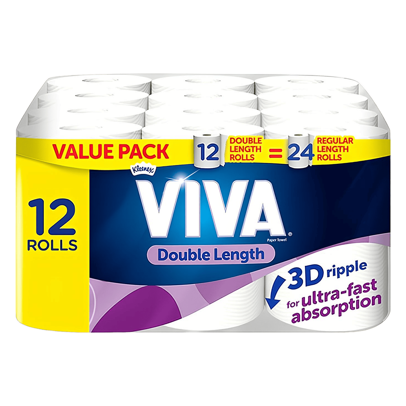 ccae8ddb-54b2-47b7-ad67-a9555c25df0e VIVA Paper Towel Double Length Paper Towels 12 Count (Pack of 2) - Image 1